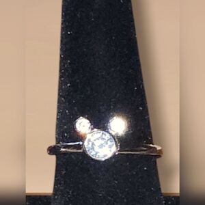 Bezel Set NWT Mouse Ring in 925 Sterling Silver